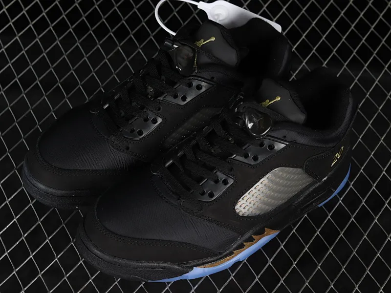 All categories Air Jordan Jordan series basketball shoes Air Jordan 5 Air Jordan 5 Low "Wings" AJ5 Joe 5 black gold cloth low-top basketball shoes DJ1094-001
